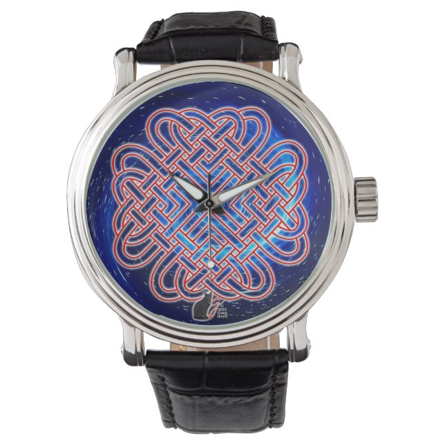 Galactic Celtic Love Knot Horloge (Voorkant)