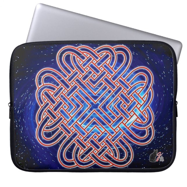 Galactic Celtic Love Knot Laptop Sleeve (Voorkant)
