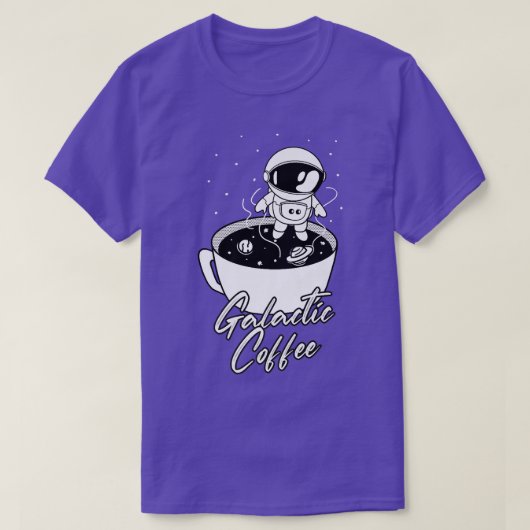 Galactic Coffee Cute Astronaut In Space Coffee Cup T-shirt (Design voorkant)