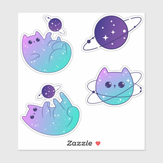 Galactic Feline Adventures - Space Cat Sticker Pac (Vel)
