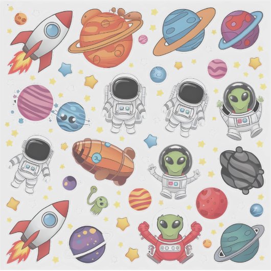 Galactic Fun: Space Adventure Sticker Set (Voorkant)