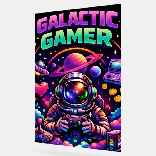 Galactic gamer acryl bord (Hoek)