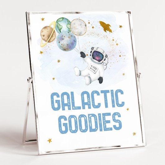 Galactic Goodies Astronaut Outer Space Birthday Poster