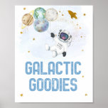 Galactic Goodies Astronaut Outer Space Birthday Poster<br><div class="desc">Dit schattige ontwerp is voorzien van kleurrijke planeten met faux gouden folie sterren.</div>