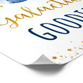 Galactic Goodies Blue Gold Space Birthday Sign Poster (Hoek)