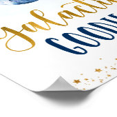 Galactic Goodies Galaxy Blue Gold Space Birthday Poster (Hoek)