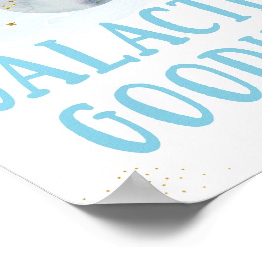 Galactic Goodies Galaxy Blue Gold Space Birthday Poster (Hoek)