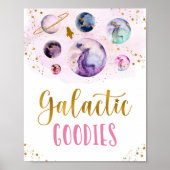 Galactic Goodies Galaxy Pink Gold Space Poster (Voorkant)
