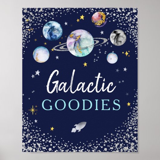 Galactic Goodies Space Galaxy Birthday Poster (Voorkant)