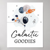 Galactic Goodies Space Party Astronaut Boy Sign Poster (Voorkant)