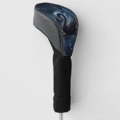Galactic Grace: De Zwarte Zwaan. Golfheadcover (Schuin)