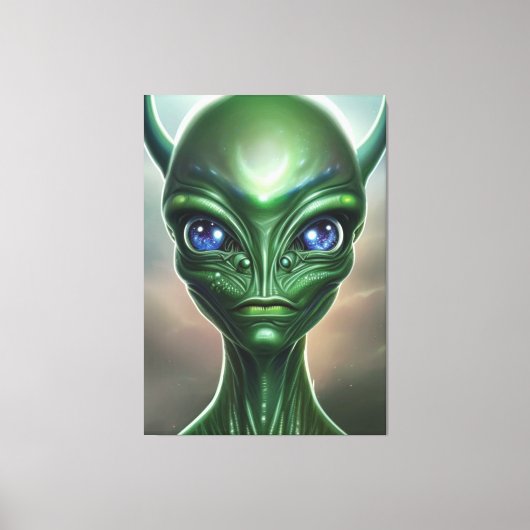 Galactic Green Alien Canvas print (Voorkant)