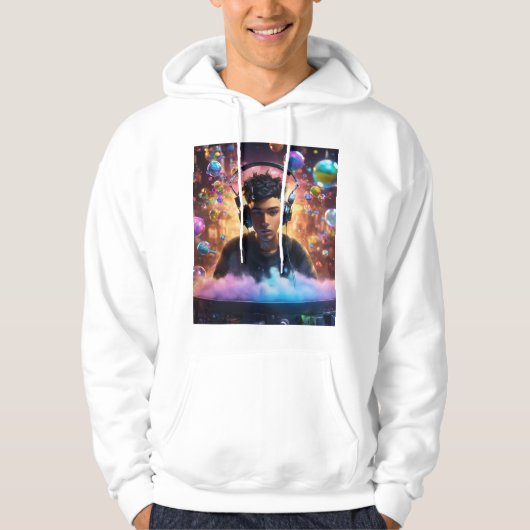 "Galactic Grooves: Intergalactic DJ Journey" Hoodie (Voorkant)