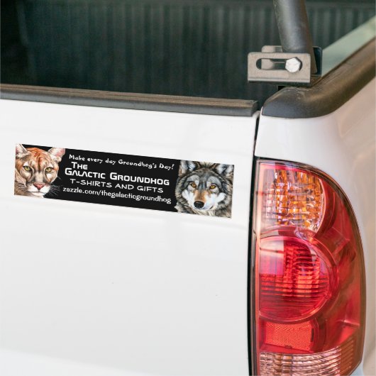 Galactic Groundhog Panther & Wolf Bumpersticker (Op Truck)