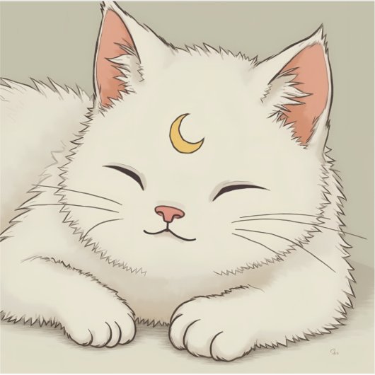 Galactic Guardian White Cat Patch – Mystiek Sticker (Voorkant)