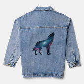 Galactic Howling Wolf Silhouette Denim Jacket (Achterkant)