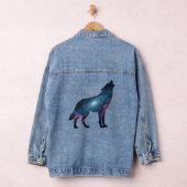 Galactic Howling Wolf Silhouette Denim Jacket (Hangar)
