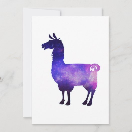 Galactic Llama Uitnodiging (Voorkant)