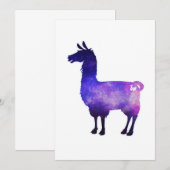 Galactic Llama Uitnodiging (Voorkant / Achterkant)