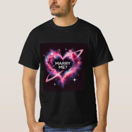 Galactic Love Proposal Marry Me Mannen Tshirt