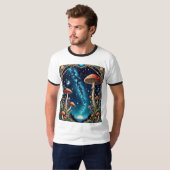 Galactic Mushroom Forest Fantasy T-shirt (Voorkant volledig)