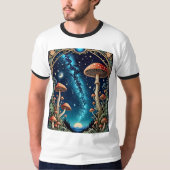 Galactic Mushroom Forest Fantasy T-shirt (Voorkant)