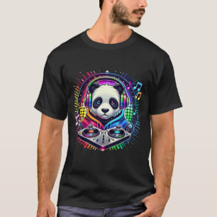 Galactic Panda DJ - Cyberpunk Muziek Vibes Merch T-shirt