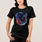 Galactic Panther with Temple Fantasy Artwork Tri-Blend Shirt (Voorkant)