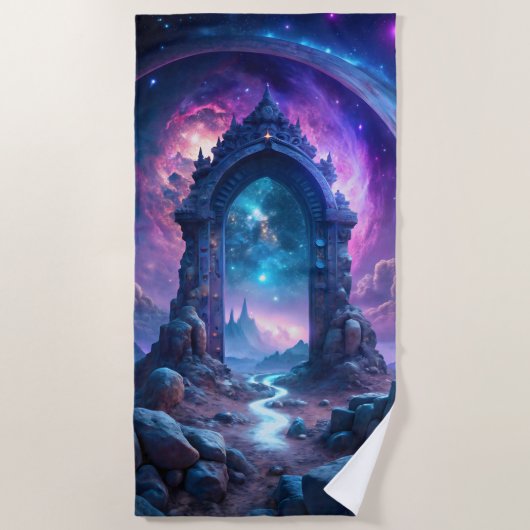 Galactic Portal Fantasy | kosmische gateway Strandlaken (Voorkant)