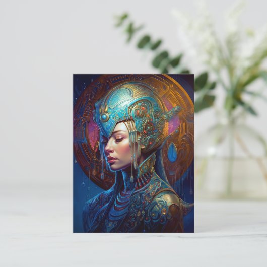 Galactic Queen Science Fiction Fantasy Art Briefkaart (Staand voorkant)