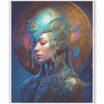 Galactic Queen Science Fiction Fantasy Art Sticker<br><div class="desc">Fantasy art producten van The Lunarium.</div>