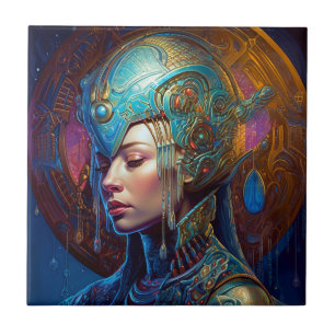 Galactic Queen Science Fiction Fantasy Art Tegeltje