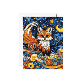 Galactic Red Fox Kind Like Kunst Briefkaart