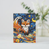 Galactic Red Fox Kind Like Kunst Briefkaart (Staand voorkant)
