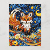 Galactic Red Fox Kind Like Kunst Briefkaart (Voorkant)