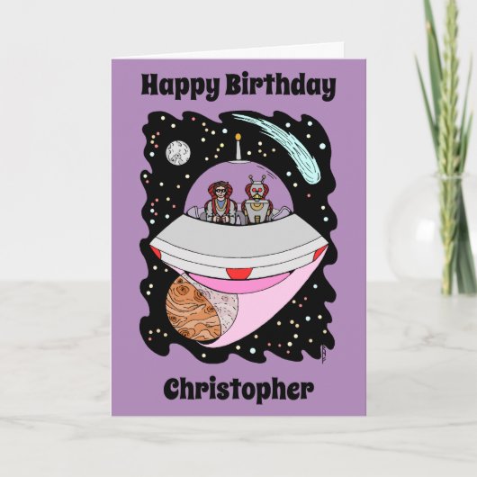Galactic Road Trip 2018 Birthday Card Kaart (Voorkant)