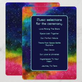 Galactic Sci-Fi Wedding Music-programma Programmakaart