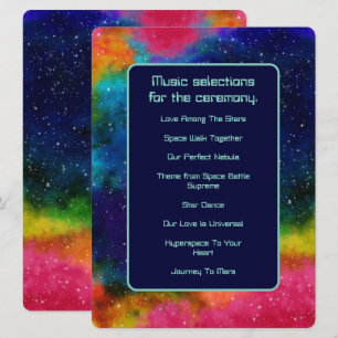 Galactic Sci-Fi Wedding Music-programma Programmakaart