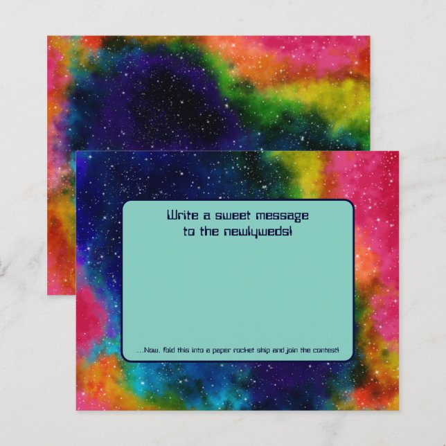 Galactic Sci-Fi Wedding Rocket Ship Contest Paper (Voorkant / Achterkant)