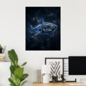 Galactic Shark Star Abyss Poster (Thuiskantoor)