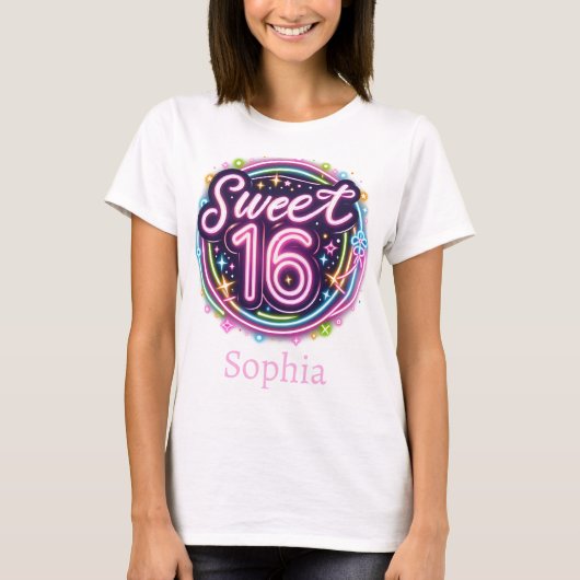Galactic Sweet 16 -  Verjaardag T-shirt (Voorkant)