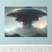 Galactic UFO Canvas afdrukken (Insitu (Houten vloer))