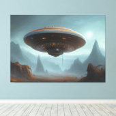 Galactic UFO Canvas afdrukken (Insitu (Houten vloer))