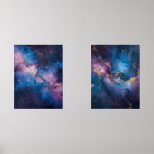 Galactic Whispers – Abstract Space Canvas Muurkunst Sets (Voorkant)