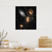 Galactic Wreckage in Stephans Quintet Poster (Keuken)