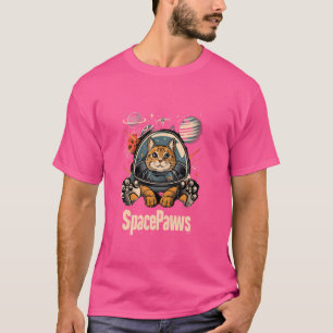 GalactiCat Graphic - Space Astronaut Cat in Galaxy T-shirt