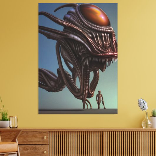 Galactisch Alien Monster Canvas afdrukken (Insitu (Woonkamer))
