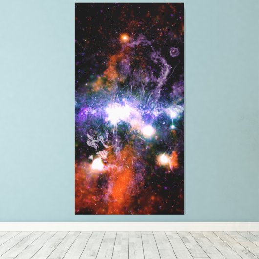 Galactisch centrum van Melkweg Galaxy X-Ray Hubble Canvas Afdruk (Insitu (Houten vloer))