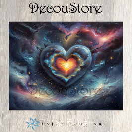Galactisch Hart Decoupage Tissuepapier
