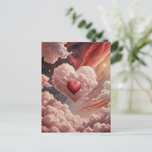 Galactisch hart feestdagenkaart (Staand voorkant)